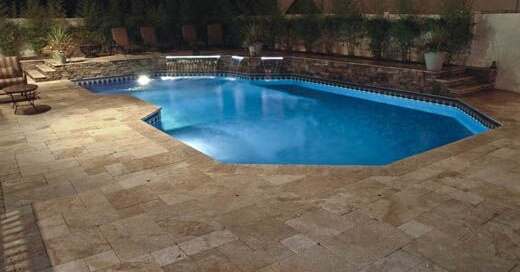 Travertine Pool Surround