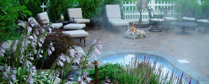 Backyard 'Spool' and Patio by Deck and Patio