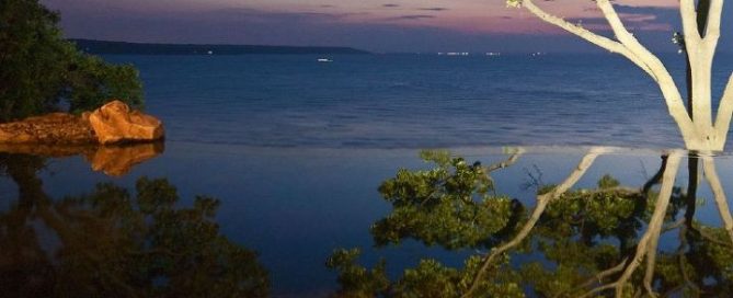 Vanishing Edge Pond at Sunset: