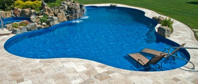 Pool with Travertine Pavers