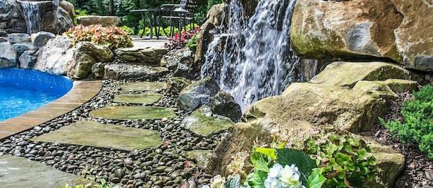 Natural Moss Rock Backyard Noise Barrier